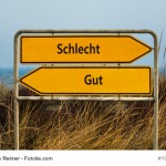 Wegweiser nach "schlecht" und "gut" - hier im Hinblick auf Fachbegriffe in der Kundenkorrespondenz