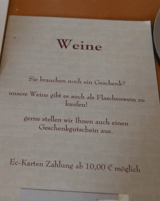 Speisekarte mit Fehlern